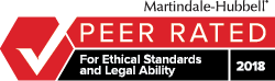 Martindale-Hubbell Peer Rated For Ethical Standards and Legal Ability 2018